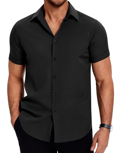 COOFANDY Herren Kurzarmhemd Sommer...