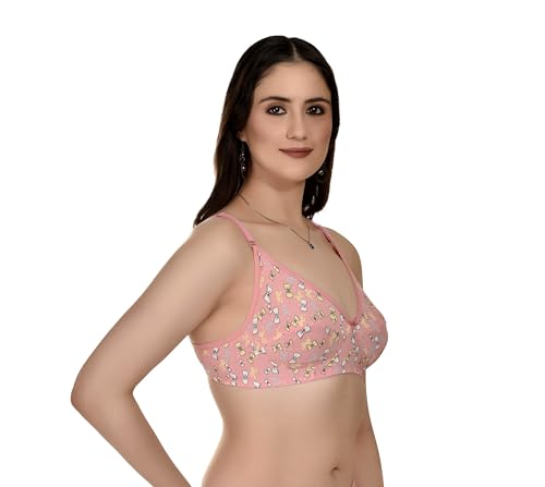 Image of Full Coverage Non Padded Wire Free Daily Use Regular Printed Bra for Women and Girls in Multicolor