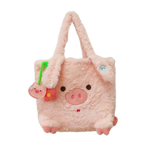 Sac Fourre-Tout pour Femme Motif Cochon Sac à Main Toile Shopping 32x20cm