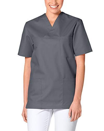 CLINIC DRESS Tunique pour Homme et Femme, Manches Courtes, pour Aide-Soignant, auxiliaire de Vie ou Infirmier Gris Granit XS XS Cover