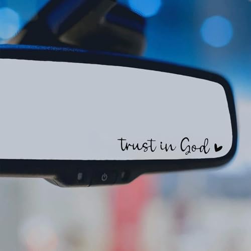 Trust in God Rearview Mirror Sticker 3PCS Inspirational Christian Vinyl Decal for Car Windows & Rearview Mirrors Waterproof Car Accessories for Women (Trust in God)