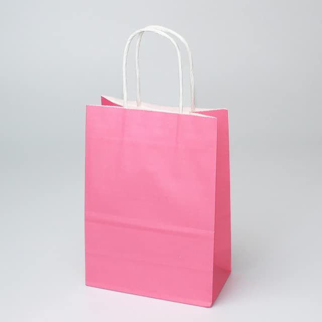 10/30/50pcs DIY Multifunction soft color paper bag with handles Festival gift bag shopping bags kraft paper packing bag-bubble pink,21x27x11cm,30 pieces