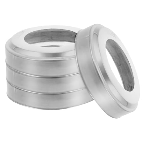 Angoily 4pcs Stainless Steel Pool Ladder Escutcheon Plates Thickened Round Covers Inner for Inground Handrail Tubing Protective Pool Ladder Protector Covers Outdoor Stair Railing