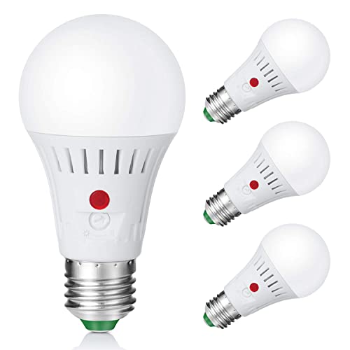 Elrigs E27 LED Lampe mit einstellbarem Dämmerungssensor, 7W Lichtsensor Glühbirne ersetzt 60W, verstellbarer Tageslichtsensor, Kaltweiß(6000K), 4er Pack