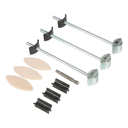 Trend Kit de Connecteur de Plan de Travail Standard ZIPBOLT, Acier Plaqué Zinc, 26-40mm, Inclut Embout Hexagonal & Biscuits, ZIP/35/164/3