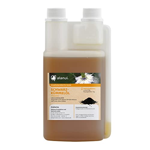 alanui Schwarzkümmelöl in der praktischen Dosierflasche (für Tiere), 1er Pack (1 x 500 ml) Cover