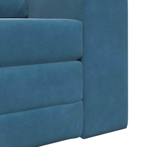 Iiaky Sofá Cama 1 plazas Sofá 1 Plazas Sofas de Salon 1 plazas Sistema Apertura de Libro o Clic-clac,Tapizado en Terciopelo -Azul-98 cm - imagen 9