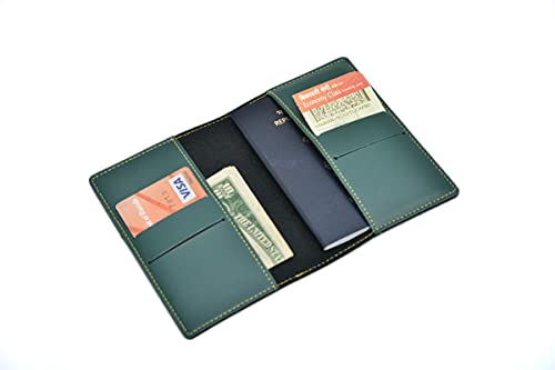 Image of YOUR GIFT STUDIO Customized Passport Holder | Personalised Passport Cover Wedding Anniversary Marriage Gifts for Couple Friend Husband Wife(Green)