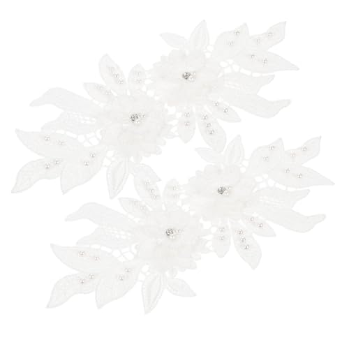 AKOOSY Weiße Blumen Spitzenapplikationen 2er Set