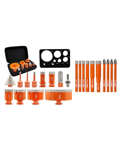 Kit trépan carrelage diamant M14 haute précision avec disques 40mm