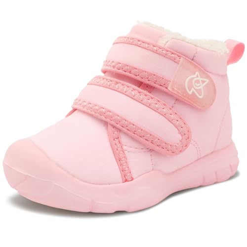 Image of LeIsfIt Toddler Boots Girls Boys Warm Winter Boots Cozy Plush Lining Winter Shoes Indoor Outdoor Faux Fur Booties