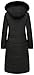 MOERDENG Women's Long Winter Puffer Coat Waterproof Warm Maxi Down Jacket Faux Fur Removable Hood Parka