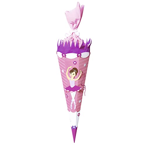 Ursus 9850021 - Schultüte Bastelset Ballerina, sechseckig, Höhe ca. 68 cm, Duchmesser ca. 20 cm, inklusive Bastelanleitung und Vorlagebogen, zum Selbstbasteln, ideal für die Einschuluung