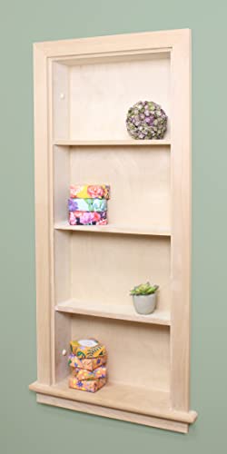 Image of 14x36 Aiden Recessed Wall Niche Medicine Cabinet Replacement, in The Wall Bathroom Cabinet Insert Shelf /Shelves, Made in North America, Real Wood, NO MDF, Plain, Unfinished