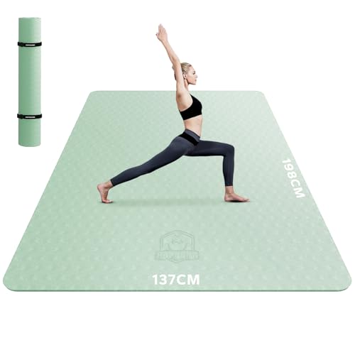 HAPBEAR Yogamatte XXL- Extra Groß Breit Yoga Matte, Sportmatte Fitnessmatte...