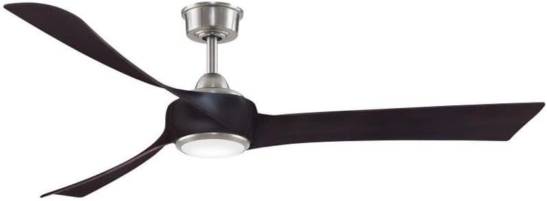 Fanimation Wrap Custom - 3 Blade Ceiling Fan with Light Kit-16.55 Inches Tall and 64 Inches Wide-Black Finish-Black Blade Color