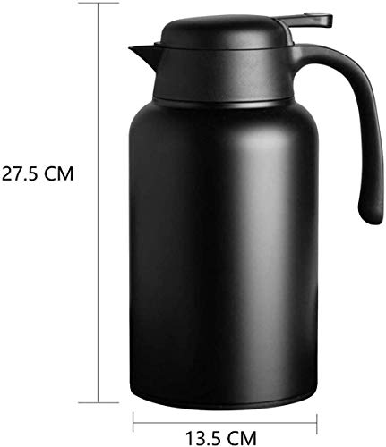 Foto von Luvan Thermoskanne, 2 l, Thermokaraffe aus Edelstahl, Warmhaltefunktion, kalt, 24 Stunden (schwarz)