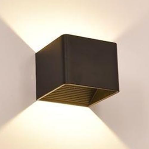 Iluminación de porche moderna contra la oscuridad con aplique exterior LED cuadrado de 5W