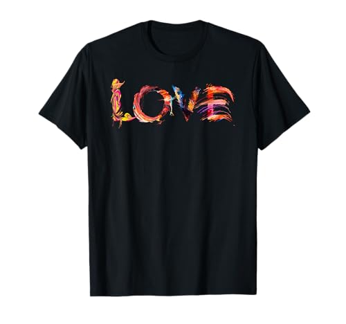 LOVE Liebe Schrift Kunst Kalligrafie Buchstabe Schriftart T-Shirt