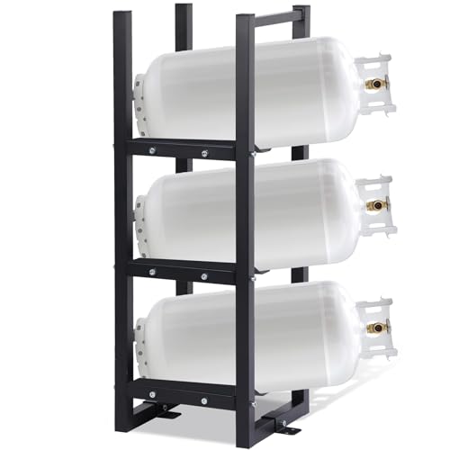 Eastrexon Refrigerant Tank Rack 3x30lb Stable Refrigerant Cylinder Tank Rack Cylinder Rack Sufficient Storage for Freon Gases Oxygen Nitrogen Acetylene