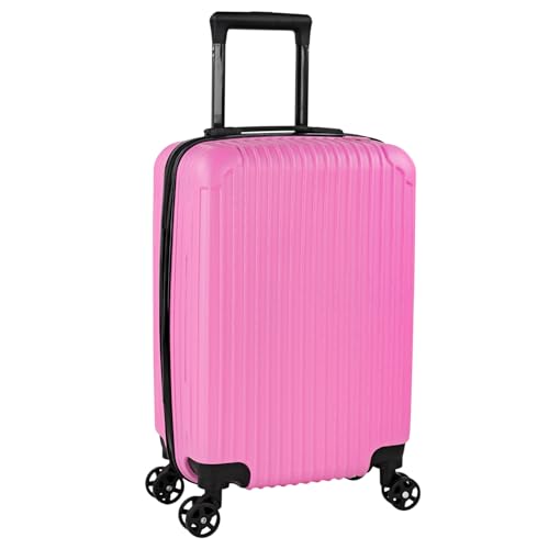 ITACA - Maleta de Cabina 55x40x20 - Maletas De Viaje Cabina Rígidas Trolley con 4 Ruedas Dobles para Avion Ligera Equipaje De Mano Candado de Combinación. Compatible Ryanair, Fucsia