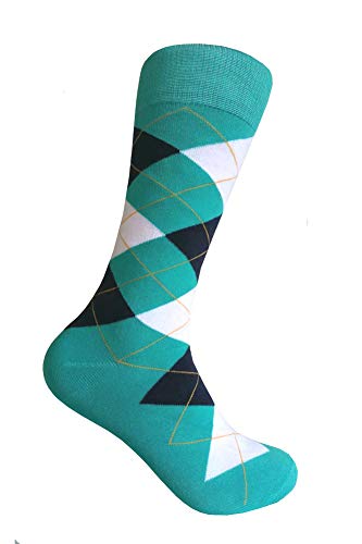 Triple M Plus TRM Men's Bright Turquoise Green Drees socks,One size fits most men; Sock Size 10-13.