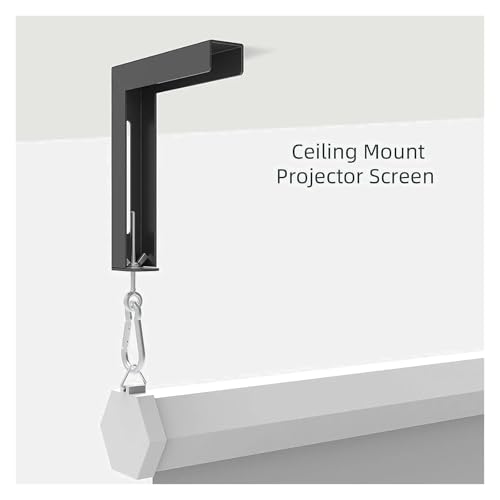 Soporte de pared para pantalla de proyector robusto en forma de L negro con extension regulable 5