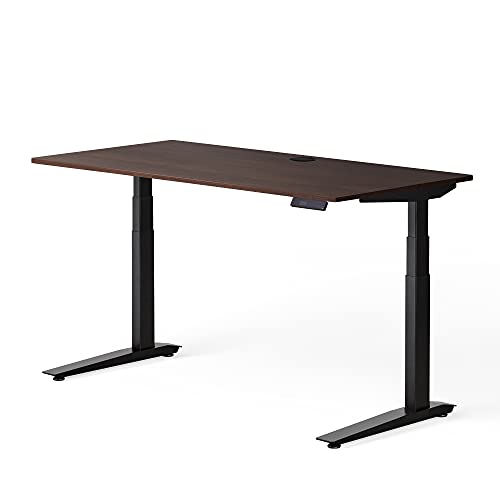 Image of Fully Jarvis Standing Desk 30 inch x 24 inch Walnut Laminate Top - Electric Adjustable Desk Height from 25.5 inch to 51 inch with Memory Preset Controller (Rectangle, Black Frame)
