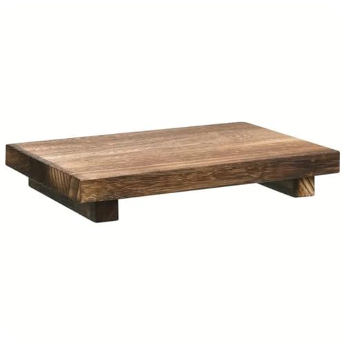 SweetSerenade Wood Pedestal Soap Stand Bathroom Kitchen Countertop Tray Farmhouse Wood Riser Soap Dish Plants Holder