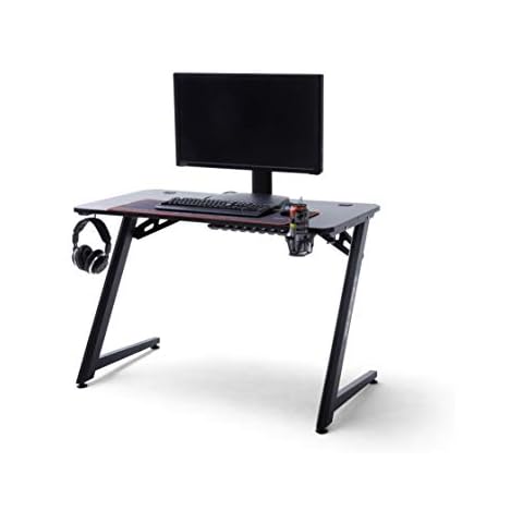 Robas Lund Gaming Tisch DX Racer 5 Gaming Desk Schwarz Carbonlook, BxHxT 111x75x60 cm Cover