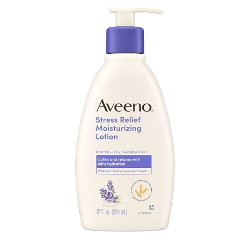 Aveeno Stress Relief Moisturizing Body Lotion with Lavender Scent, Natural Oatmeal to Calm & Relax,...