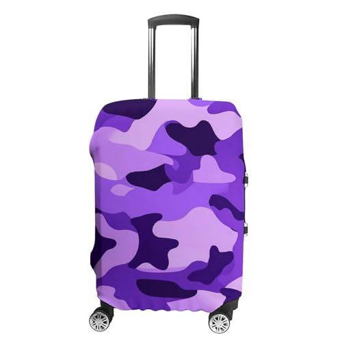 Purple Camouflage Travel Luggage Cover Suitcase Protector Baggage Covers for Men Women L