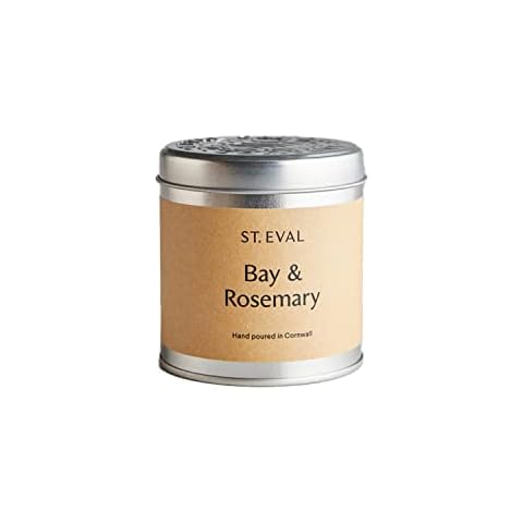 St. Eval Bay & Rosemary Scented Tin Candle - Wax - Refreshing Fragrance - Refreshing Blend of Cool Bay Leaf and Herbal Rosemary - Made in Cornwall Cover