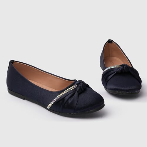 Image of toothless Kids Girls Belly Shoes | Shimmer Ballerinas with Rhinestone Detail | Comfortable Slip-On Ballet Flats, Festive Occasions & Weddings
