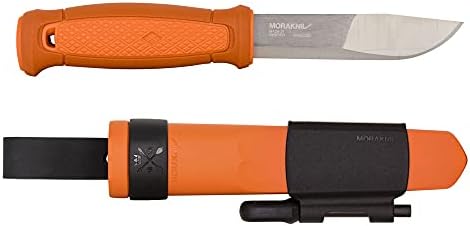 Morakniv Kansbol Sandvik Stainless Steel Fixed-Blade Survival Knife With Sheath and Fire Starter, Burnt Orange, 4.3 Inch