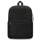ZORFIN Black Backpack for School Work Travel: Water Resistant Backpacks for Men and Women - Lightweight Bookbag for Girls and Boys
