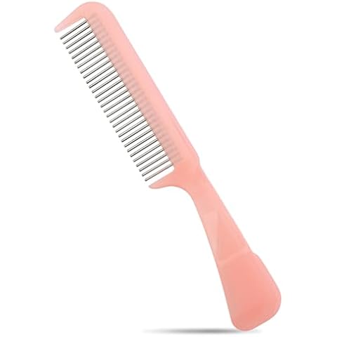 The Hair Doctor Handle Comb with silky smooth rotating teeth reduces hair breakage and hair loss (30 Stainless Teeth, Pale Pink) Stainless-Steel Teeth Cover