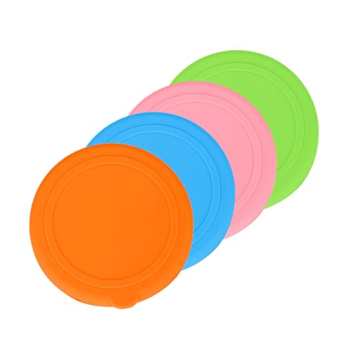 Cabilock 4Pcs Colorful Silicone Food Storage Lids Reusable Replacement Covers for Glass Bowls Jars Airtight Seal for Freshness Easy to Clean Maintain Multi Functional Kitchen