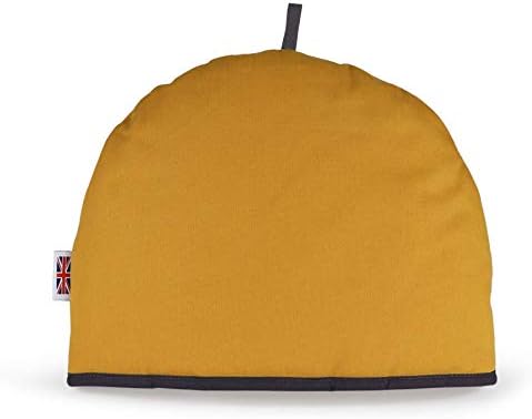 Muldale Large Tea Cozy for Teapot Insulated - Mustard Yellow - Thermal 100% Cotton Extra Thick Wadding - Made in England, UK - Tea Cozies Covers Fit 1 to 6 Cup Neutral Kitchen Textiles Range