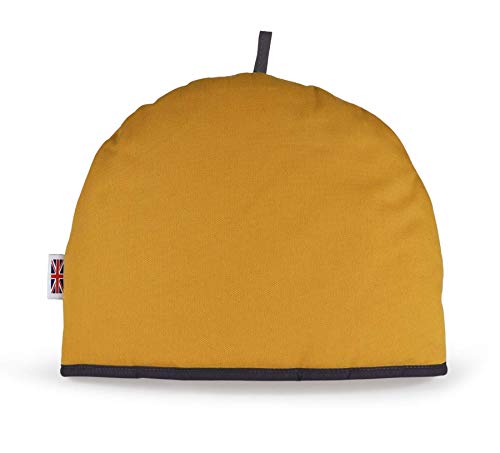Muldale Large Tea Cozy For Teapot Insulated - Mustard Yellow - Thermal 100% Cotton Extra Thick Wadding - Made In England, Uk - Tea Cozies Covers Fit 1 To 6 Cup Neutral Kitchen Textiles Range #TOP12