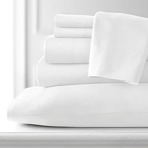 Southshore Fine Living, Inc.extra Deep Pocket Bed Linen Set, Shrinkage Free Sheet Set With 1 Flat Sheet, 1 Fitted Sheet, 4 Pillowcases, 6 Pc, Queen, White #TOP5