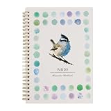 Watercolor Workbook for Adults & Beginners, Inspiring Floral & Animal Illustrations on Premium Thick Paper, Spiral Bound Lay-Flat Art Practice Book (bird)