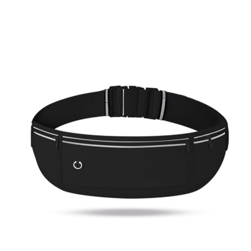 Pochete Esportiva Slim para Corrida e Academia – Porta Celular de Cintura Ajustável (Preta)