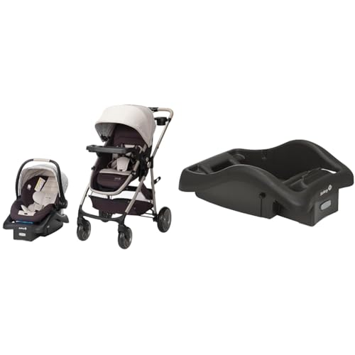 Image of Safety 1st Deluxe Grow and Go Flex 8-in-1 Travel System, Weight Capacity from 4-35 lbs, Dunes Edge & onBoard 35 LT Adjustable Infant Car Seat Base