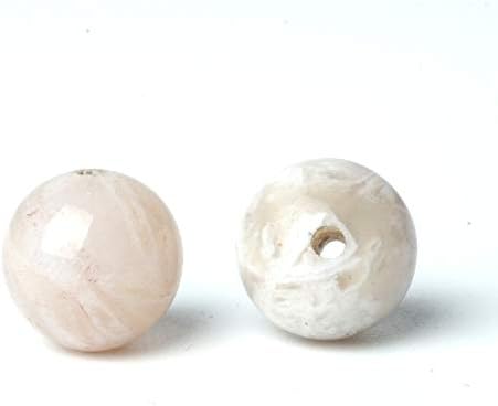 Miniatura 2 de 100 cuentas de piedra natural de 0.394 pulgadas (0.394 in) de ágata de hoja de bambú, redondas, sueltas, piedras preciosas curativas energéticas