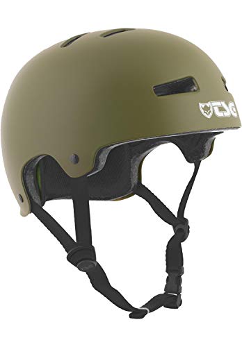 TSG Evolution Casque Bowl Skate/Roller/Trotinette/BMX/Dirt/Pumptrack/VTT/E-Bike Erwachsene Unisex, Olive, S/M (54-56cm)