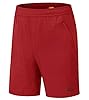 donhobo Men's Outdoor Breather Quick Dry Lightweight Sports Gym Shorts Zipper Pockets (Red-1,3XL) #2