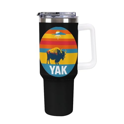 Taza de té y agua Yak Sunset 40oz: formato viaje con estética vintage