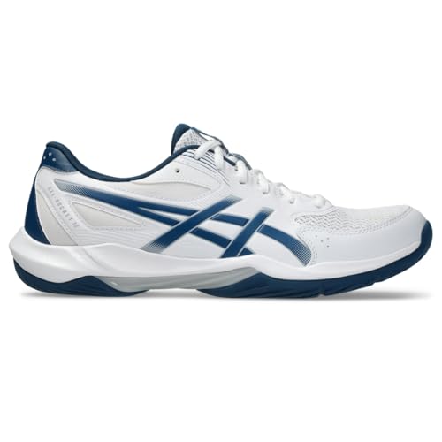 Asics Gel-Rocket 12 - Zapatos de Voleibol para Hombre, Blanco/Azul Mako, 27.0 cm