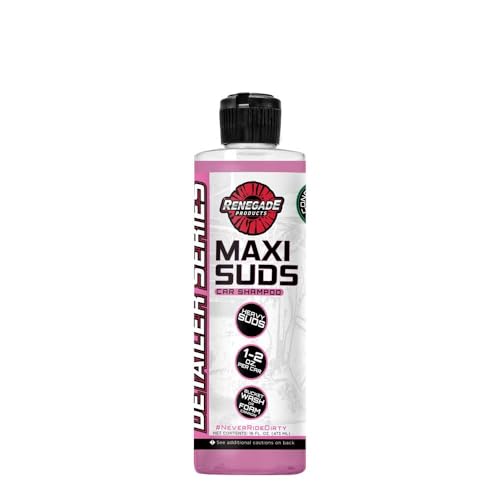Renegade Products Maxi Suds - High Foaming Car Shampoo | Heavy Suds Formula Safely Removes Dirt, Grime & Road Film | pH Balanced Auto Wash for Foam Cannons or Buckets (16 OZ)